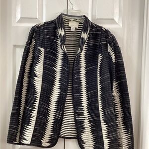 Chico's Black and White Patterned Reversible Blazer